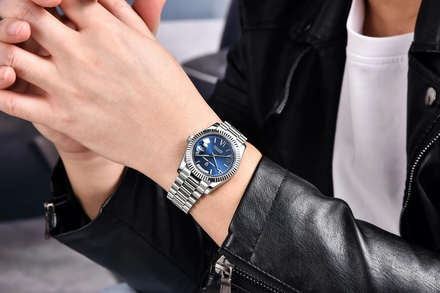 PAGANI DESIGN Luxury Men Watch Sapphire mirror Luminous Stainless Steel Watch Week Date Mechanical Waterproof ST16 Man watch
