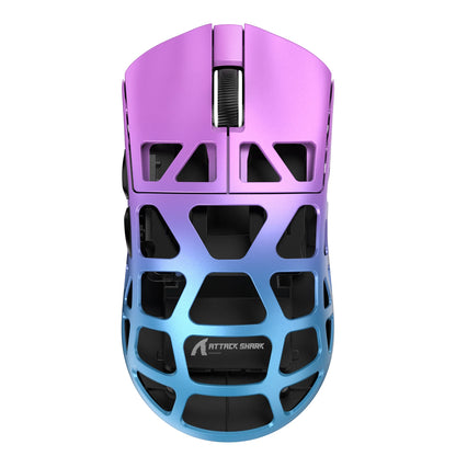Rato ATTACK SHARK R3 8KHz em liga de magnésio, sensor PixArt PAW3395, até 26000 DPI, 2.4G/BT/com fios, ultraleve de 46g, para PC/Mac