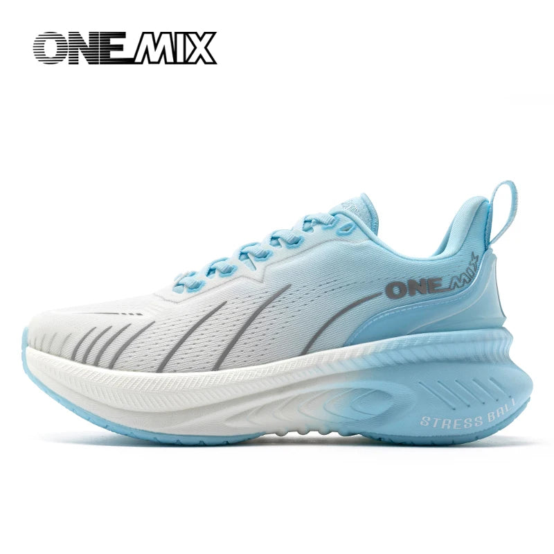ONEMIX Nieuwe hardloopschoenen met demping voor heren, geschikt voor intensieve hardlopers, met veters, sportschoenen voor dames, antislip, outdoor, atletische herensneakers
