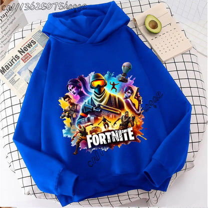 Fortnites Kids  Hooded Coats Anime Fortress Night Sweatshirts Game Spring Autumn Hoodies Sportwear Children Clothes Gift