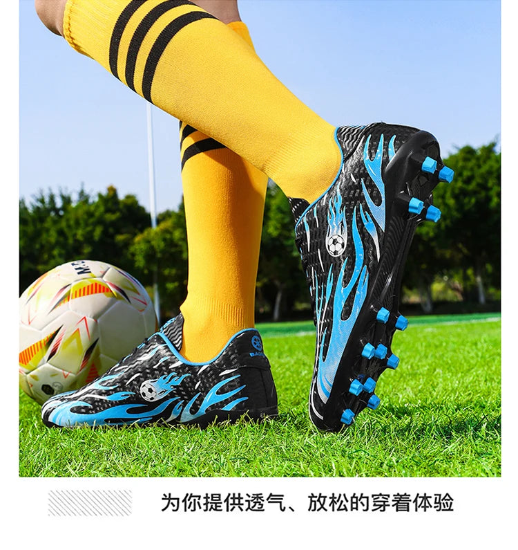 Men Professional Football Boots Cleats Boys Soccer Shoes Ankle Support Cleats Youth Outdoor Match Training Sneakers Non-slip.