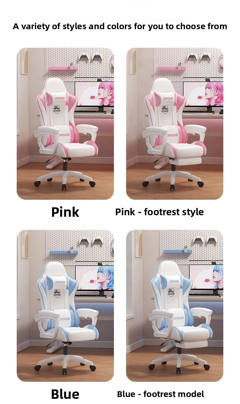 Ergonomic Gaming Chair Reclining Office Chair Home Computer Desk Swivel Rideable Gaming Seat for Bars and Esports Study Chair