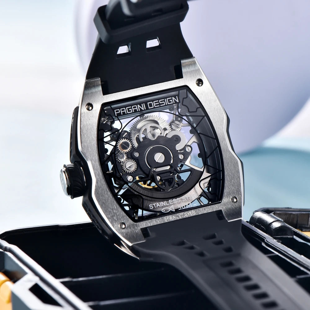 PAGANI DESIGN 2026 42MM New Alien Hollow Back Transparent Movement Luxury Men Watch Sapphire Glass Automatic Men Watches For Men