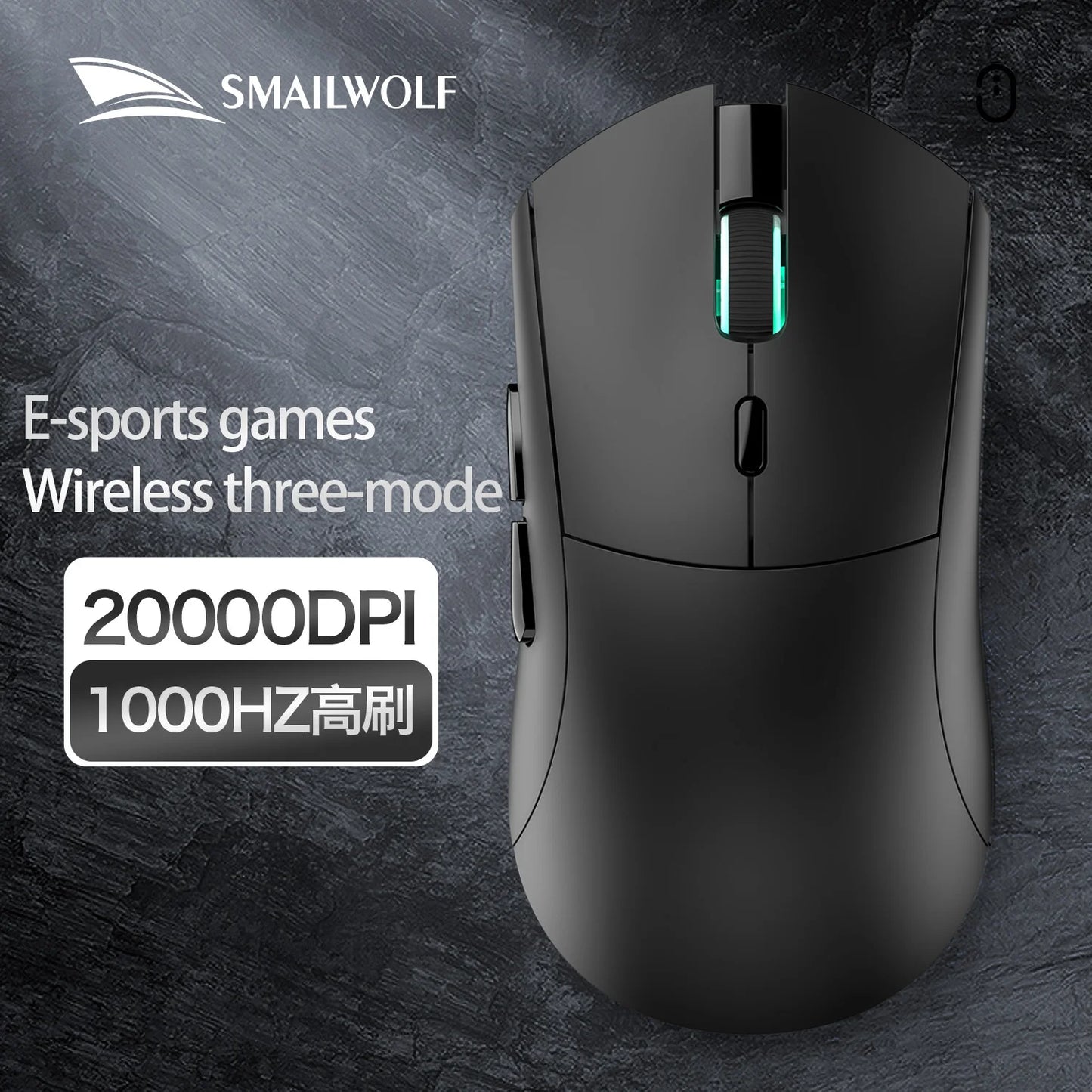 SMAILWOLF RS7 Bluetooth kabellose Gaming-Maus mit drei Modi, PAW3311, Makro-Gaming-Maus für Laptop, Gaming und Büro