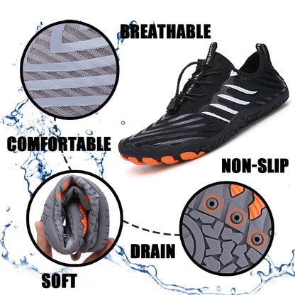 Uomo Donna Scarpe da acqua Scarpe acquatiche Scarpe drenanti Sport da spiaggia Sandali da nuoto Asciugatura rapida Canottaggio A piedi nudi Immersioni Pesca Surf Sneakers