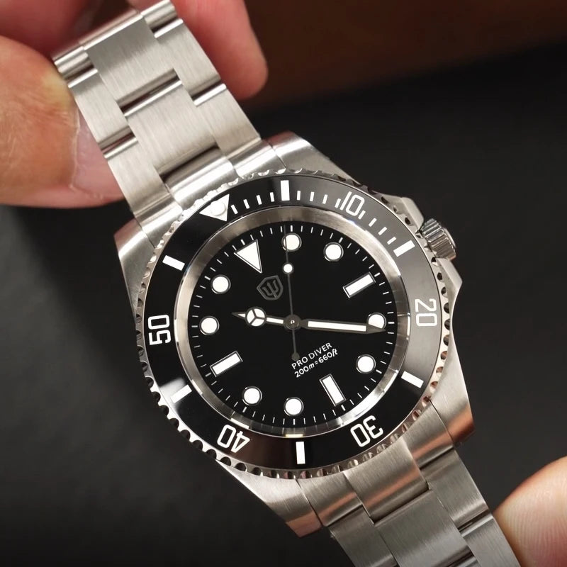 Watchdives WD1680Q V2 Green Dial Quartz Watches VH31 Sweep Second Movement Sapphire 200M Waterproof Stainless Steel Wristwatch