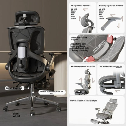 Air Titan kontor- og gamingstol i fuld mesh med ergonomisk lændestøtte i tre zoner til computer- og skrivebordsbrug for studerende, med ventilerende design