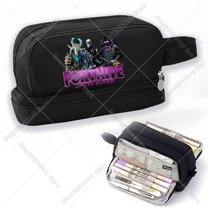 Game Anime Fortnites Student Pencil Case Cute Boy Girl Pencil Bag High-capacity Pencilcase Nylon Pen Case School Kids Stationery