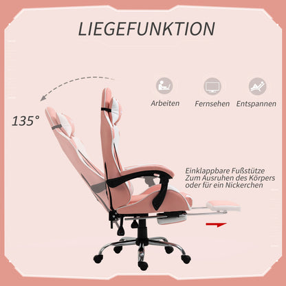 Gaming chair, ergonomic office chair with headrest, massage lumbar cushion, swivel foot gaming chair, computer chair