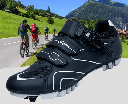 Pantofi de mountain bike pentru bărbați, pantofi de ciclism cu cataramă rapidă, compatibili cu pedalele cu sistem SPD, pentru interior și exterior, pantofi MTB pentru femei