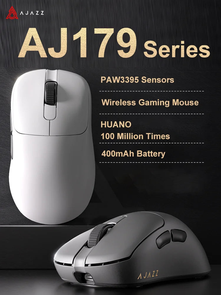 AJAZZ AJ179 PRO Wireless Gaming Mouse PAW3395, 26000 DPI Lightweight RGB Gaming Mouse with Charging Dock, Tri-Mode Ergonomic Mouse for PC & Laptop