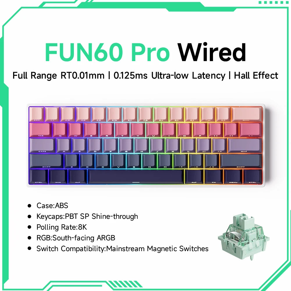 Akko MonsGeek FUN60 PRO&MAX HE Machanical Keyboard Magnetic Switch 60%  Gaming Keyboard Rapid Trigger 8K Custom Keyboard
