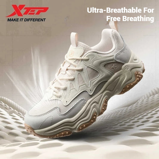 Xtep casual shoes 2025 spring and summer lightweight sports shoes with thick sole, fashionable street style sneakers 875319320004