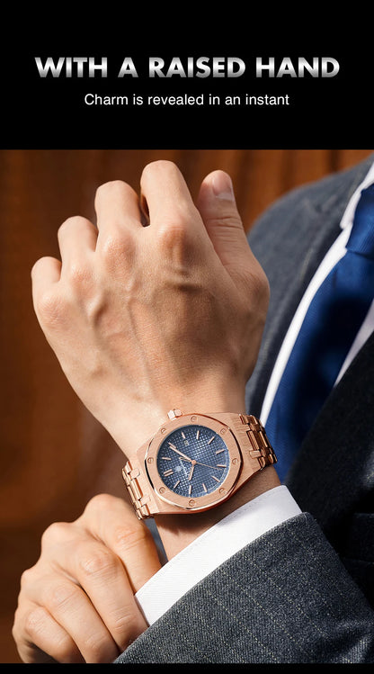 PAAZOMU Luxury Square Man Quartz Watch Waterproof Luminous Date Men's Watch High Quality Stainless Steel Business Men Watches