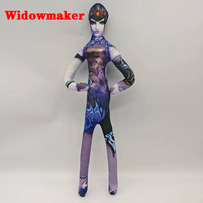 Peluche action figure anime gaming Overwatch D.Va / Doomfist / Genji / Widowmaker da 26cm, corpo flessibile con filo metallico, varie pose
