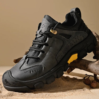 HIKEUP Comode scarpe da trekking da uomo, scarpe da uomo impermeabili con suola in gomma, scarpe da escursionismo resistenti all’usura e antiscivolo