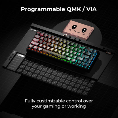 XVX M67 JadeStone Mechanical Keyboard With IMD-Tech Keycaps Hot Swappable Gasket Tri-Mode Custom RGB Wireless Keyboard 65%