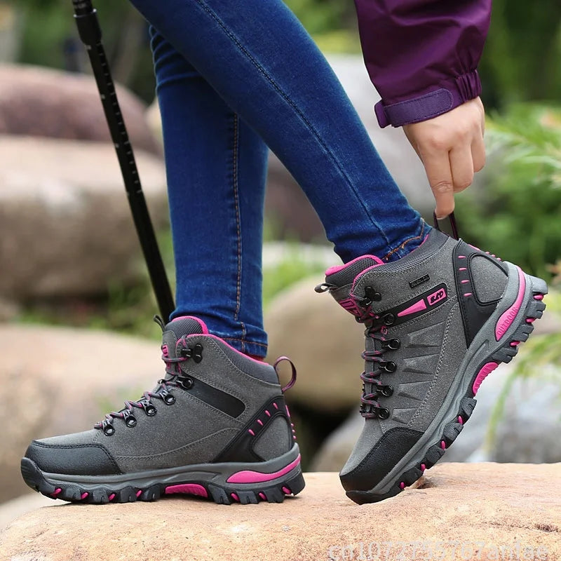 Couples Outdoor Hiking Shoes Comfortable Wear-Resistant Camping Climbing Mountain Shoes Breathable Sports Shoes Camping Boots