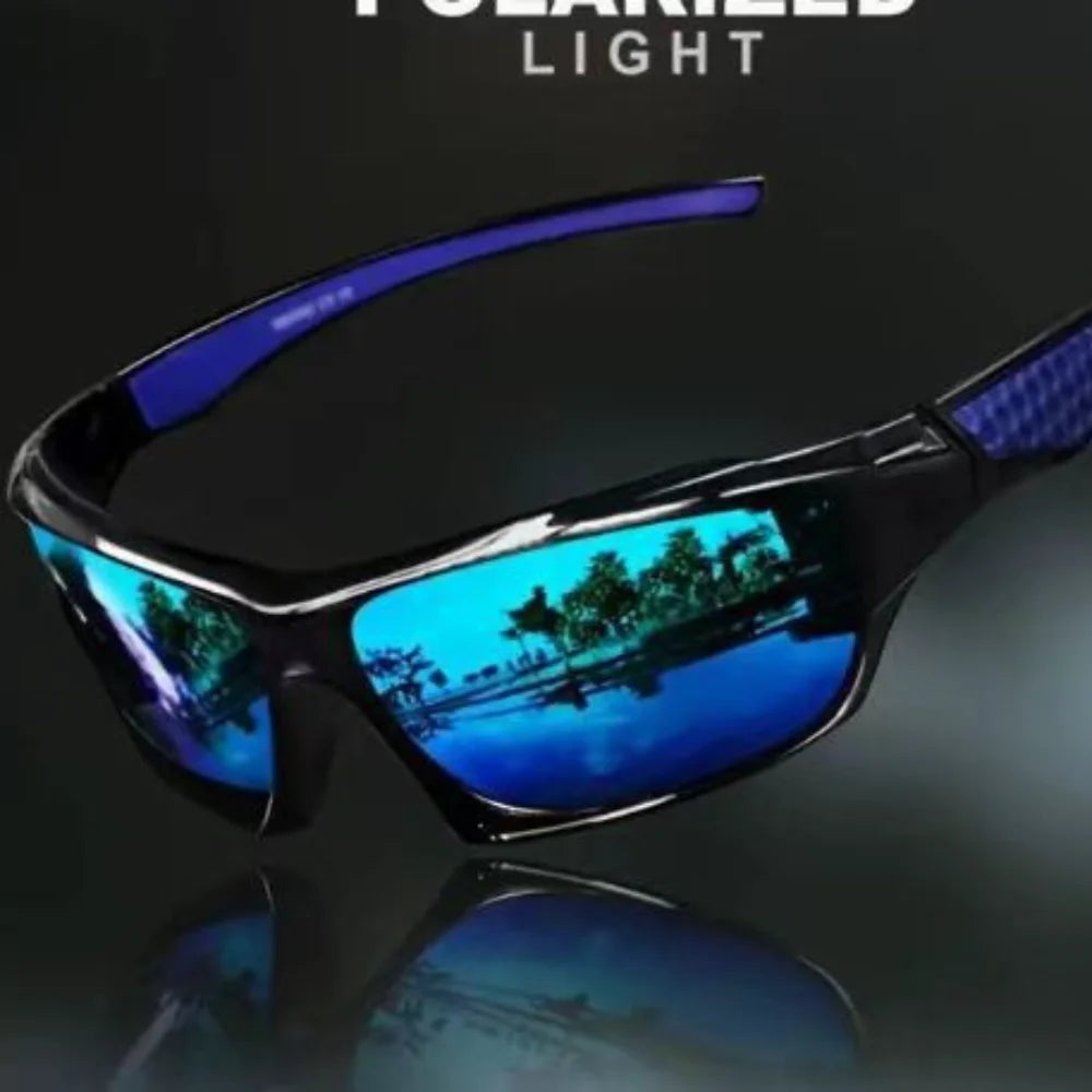 KLASSNUM Men Sports Polarized Sunglasses Lightweight Night Vision Yellow Shades Cycling Driving Fishing Fashion Mirror Sunglass