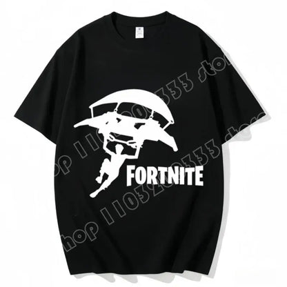 Fortnite Crew Neck T-Shirt Unisex Adult Game Dance Fashion New Pure Cotton Short Sleeve Tops Perfect for Casual Wear Vacations