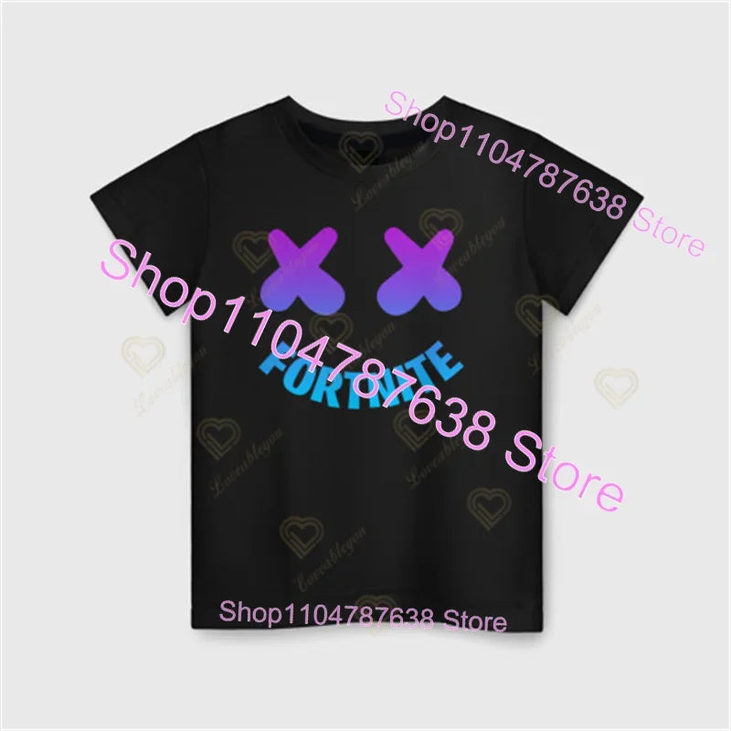 Peely Fortnite T-Shirt Round Neck Summer Short Sleeve Battle Royale Streetwear Top for Casual Wear