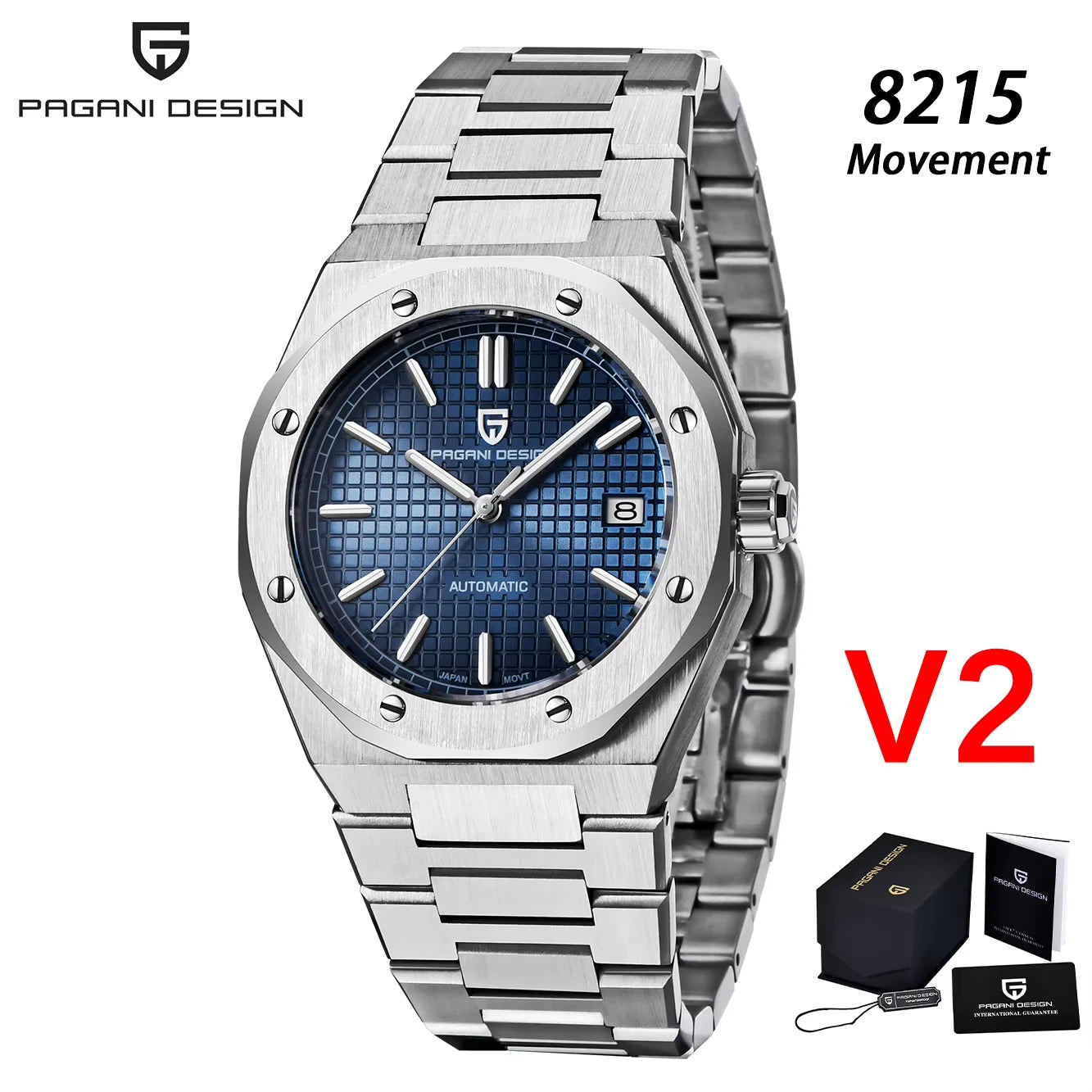 PAGANI DESIGN MIYOTA 8215 Men Automatic Mechanical Watches 40MM Sapphire Stainless Steel Waterproof Luminous Wrist Watch
