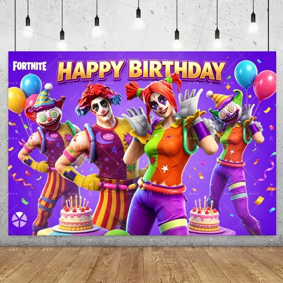 Fortnite Game Theme Birthday Party Decoration Background Fortnite Gamer Banner Boys Girls Photography Supplies Backdrop Kid Gift