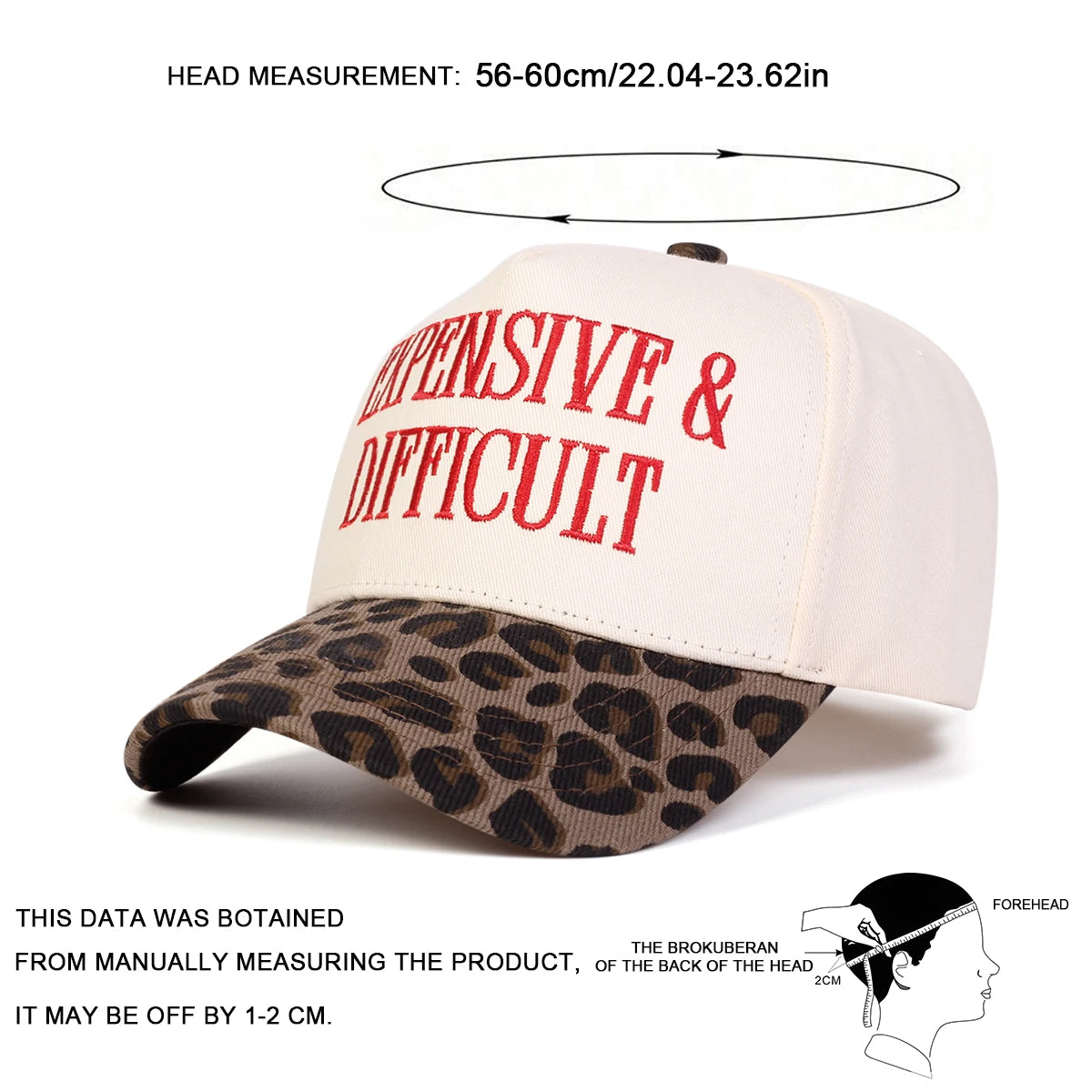 Unisex EXPENSIVE DIFFICULT Letter Embroidery Baseball Caps Spring Autumn Outdoor Adjustable Casual Hats Sunscreen Hat Sports Cap