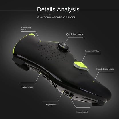 Professional New Sneakers Men Ultralight Double Buckle Cycling Shoes MTB Luminous Road Bike Shoes