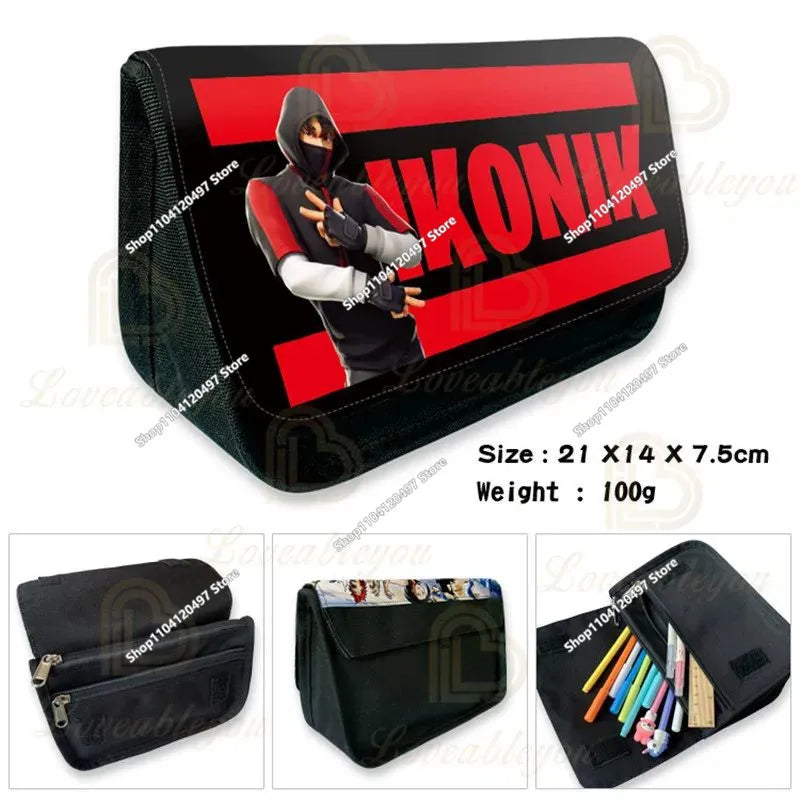 Fortnite Kids Pencil Bags Multifunctional Stationery Box Children's Large Capacity Double Layer Stationery Bag