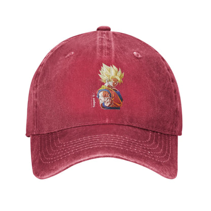 Dragon Ball Goku’s Saiyan Saga Baseball Cap Vintage Distressed Washed Snapback Cap Men Women Outdoor Running Golf Gift Hats Cap, Produit gaming premium Fraquane