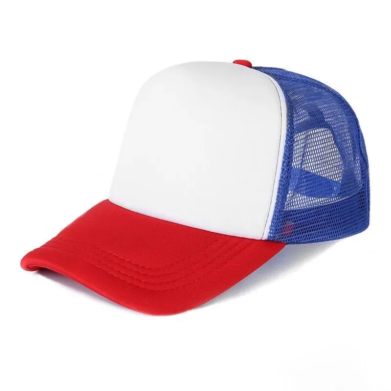 Unisex Cheaper 5 Panel Trucker Hat For Adult Summer Net Baseball Cap Men Women Blank Mesh Adjustable Sun Hat Visor
