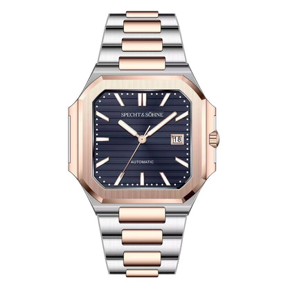 2025 Specht & Söhne Men's Classic Cubic Automatic Mechanical Watch 50M Waterproof Luminous Sapphire Crystal Reloj Hombre 41MM