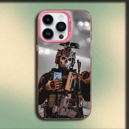 COD Call Of Duty G-Ghosts Phone Case For iPhone 16,15,14,13,12,11,Mini,Pro,MAX Pink Matte Silicone Cover
