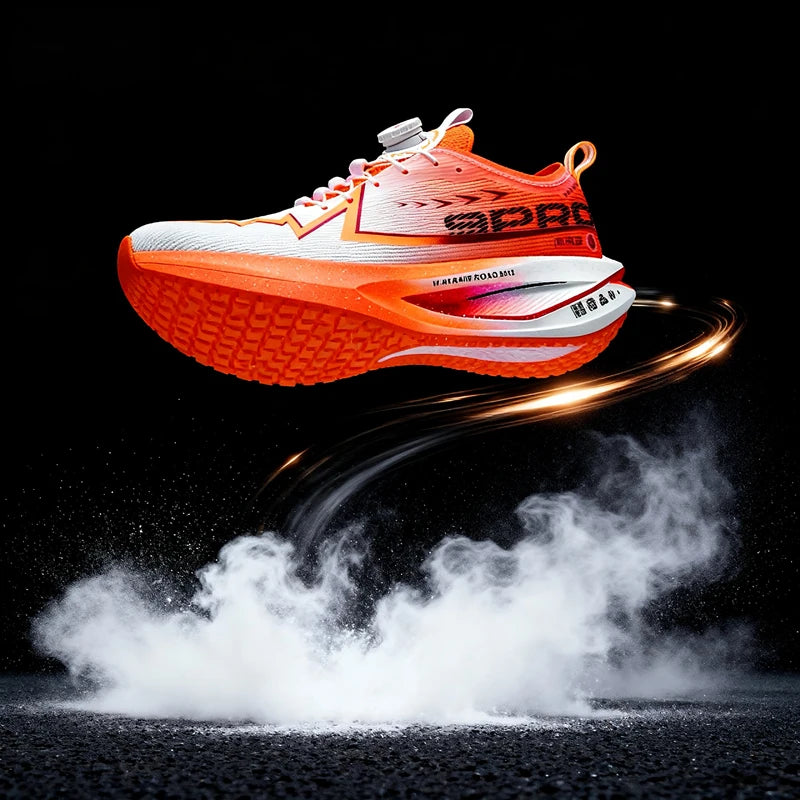 Laufschuhe für Herren mit Carbonplatte, Spezial-Sportschuhe, atmungsaktiv, leicht, bequeme rutschfeste Marathon-Sneaker für Damen