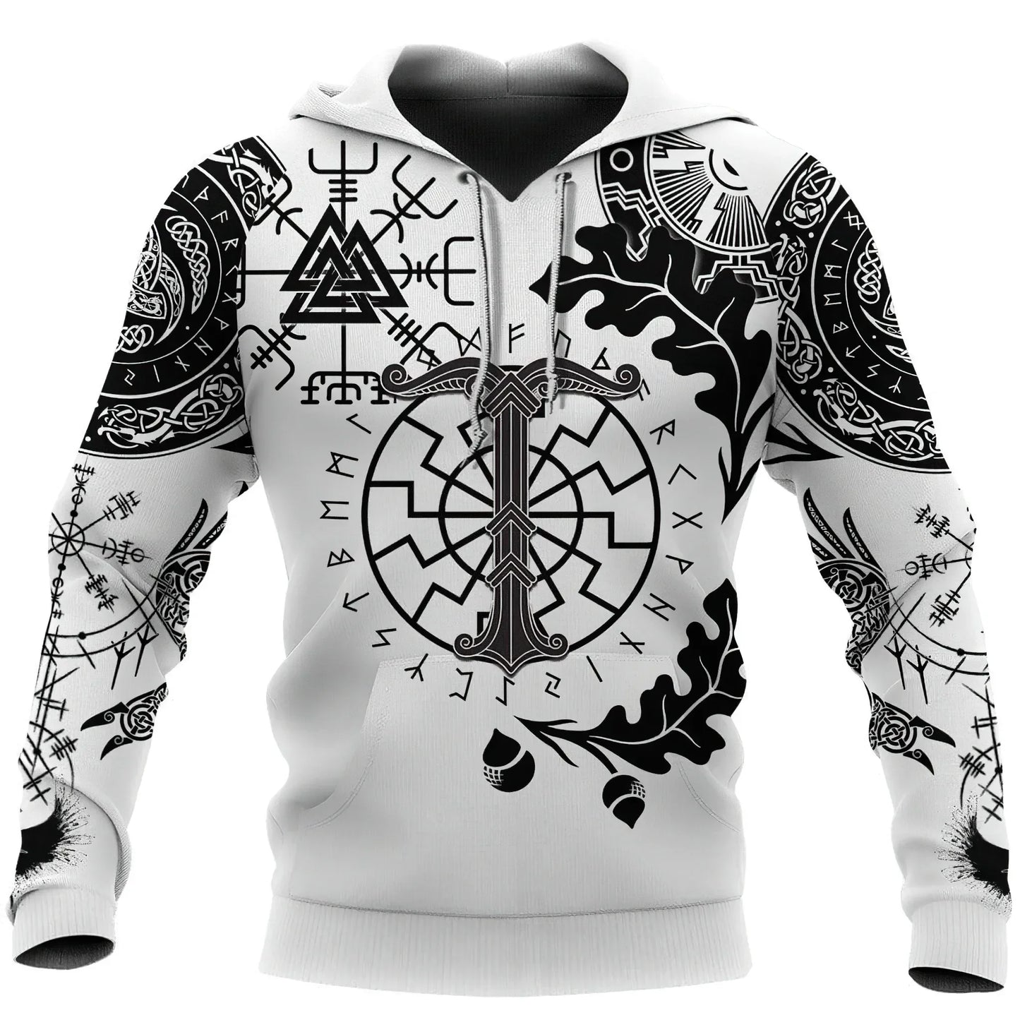2023 New Autumn Men's Hoodie Wolf Print 3D Sweatshirts Urban Trendy All-Match Oversized Tops Poleron Hooded Clothes Men's Clothing