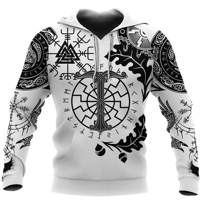 2023 New Autumn Men's Hoodie Wolf Print 3D Sweatshirts Urban Trendy All-Match Oversized Tops Poleron Hooded Clothes Men's Clothing