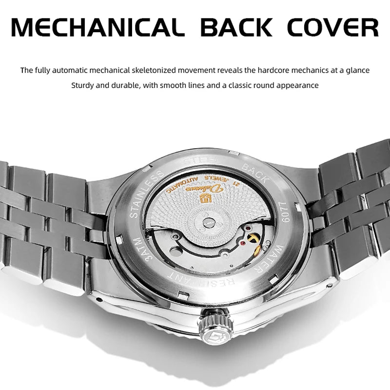 Luxury Automatic Mechanical Men's Watch Date Stainless Steel Man Watch Waterproof Luminous Business Watches For Men Reloj