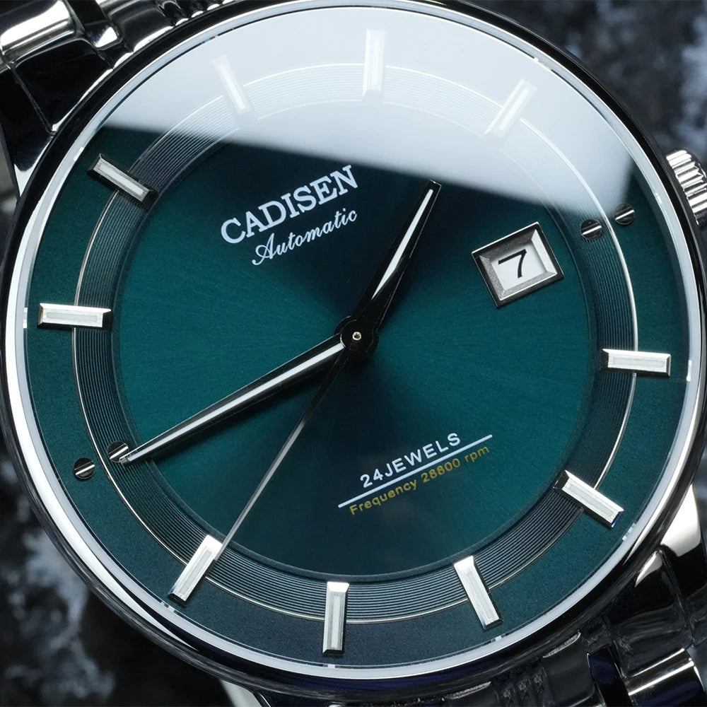 CADISEN Ultra-thin Mechanical Wristwatch Japan MIYOTA 9015 Top Brand Luxury Single-dome Sapphire Crystal Automatic Watch Man