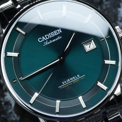 CADISEN Ultra-thin Mechanical Wristwatch Japan MIYOTA 9015 Top Brand Luxury Single-dome Sapphire Crystal Automatic Watch Man