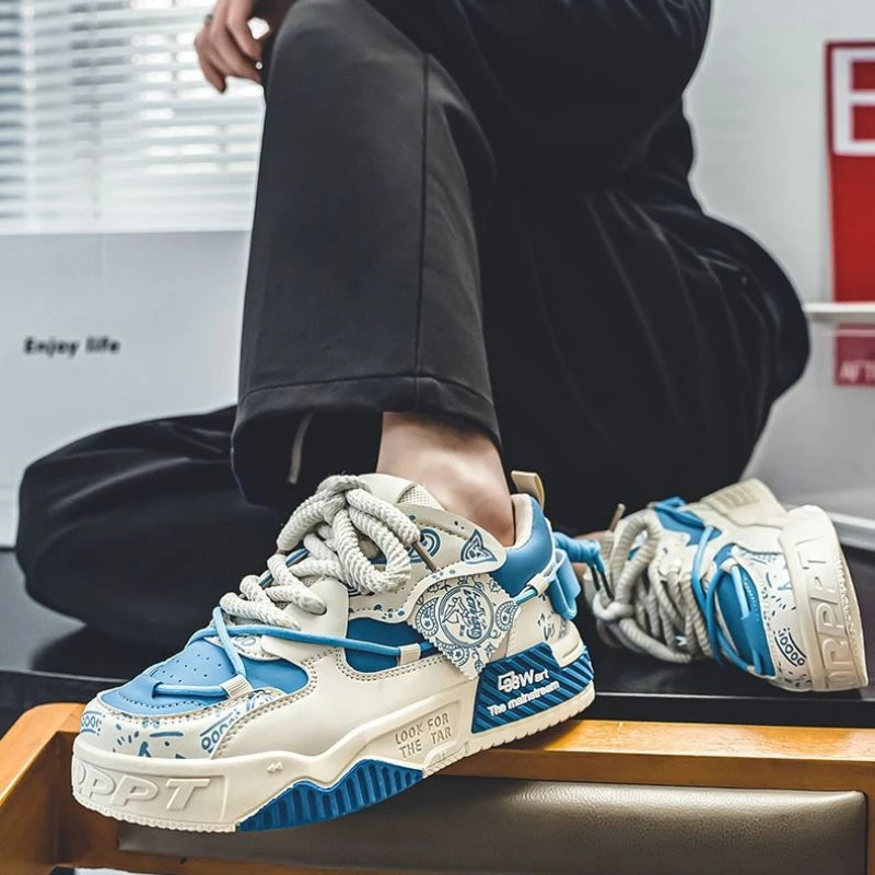 Modni skate čevlji, moški superge, moški dihalni tekaški čevlji, zunanji mrežasti čevlji za prosti čas, moški čevlji z vezalkami, vulkanizirani čevlji, Zapatillas