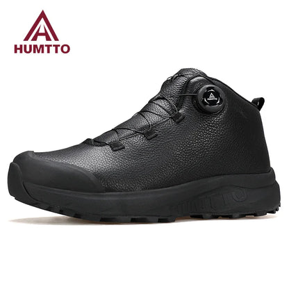 Pantofi din piele HUMTTO pentru bărbați, pentru iarnă, camping și activități în aer liber, pantofi sport pentru bărbați, bocanci de trekking respirabili, adidași antiderapanti pentru drumeții