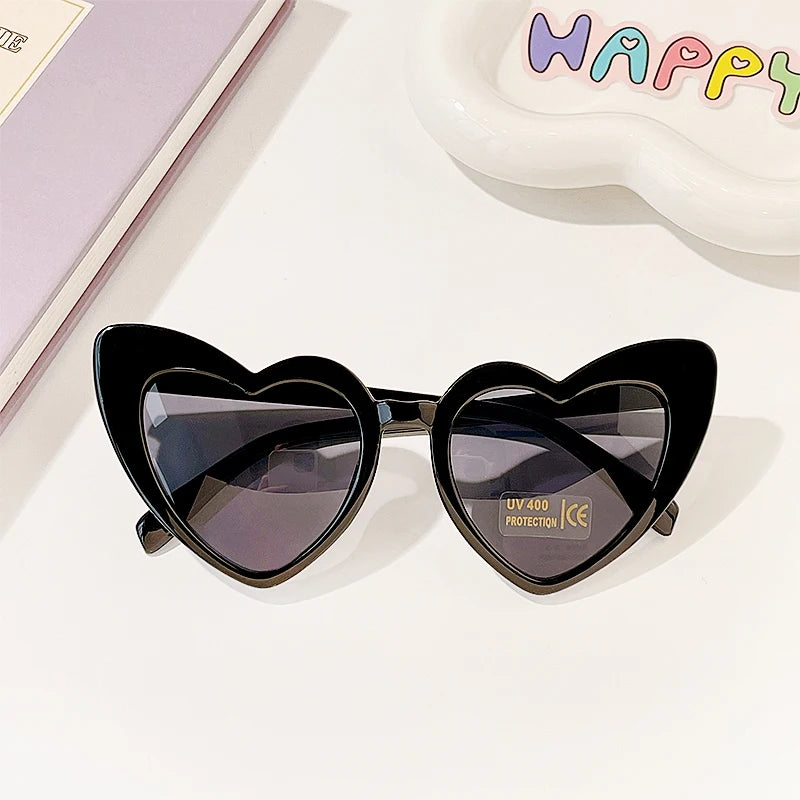 New Kids Cartoon Heart Sunflower Fruit Rabbit Ears Sunglasses Girls Boy Children Outdoor Round Polarized UV400 Sun Glasses
