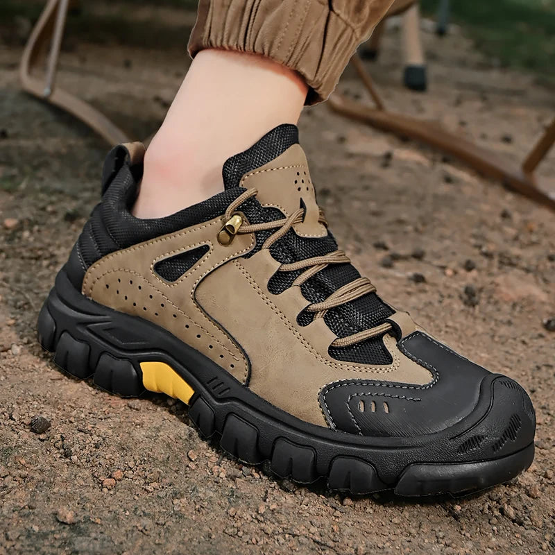 HIKEUP Comode scarpe da trekking da uomo, scarpe da uomo impermeabili con suola in gomma, scarpe da escursionismo resistenti all’usura e antiscivolo