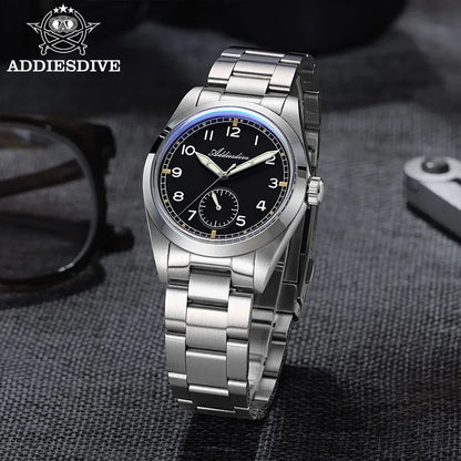 Orologio da uomo ADDIESDIVE 36mm al quarzo VH60, luminoso BGW9, vetro bombato, impermeabile 10Bar, in acciaio inossidabile