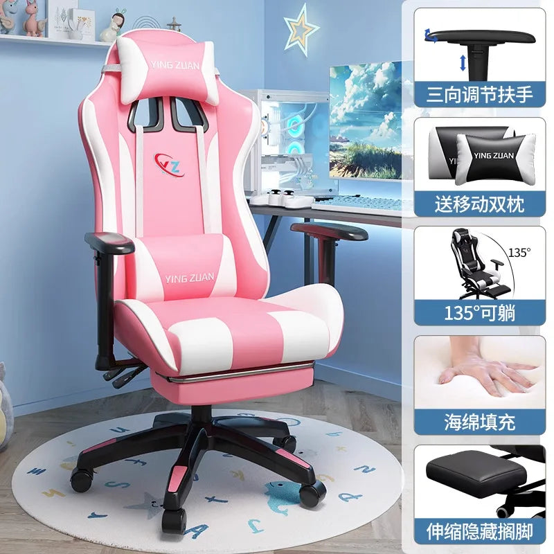 Gaming-Stuhl Computerstuhl Bequemer verstellbarer Sitz Game LIVE Studentenwohnheim Zuhause Ergonomie für langes Sitzen