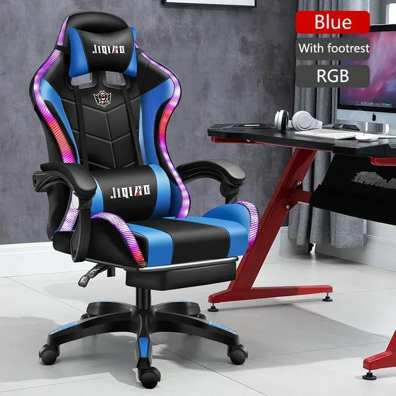Ergonomic swivel chair Massage Recliner gamer chairs High quality gaming chair RGB light office chair gamer computer