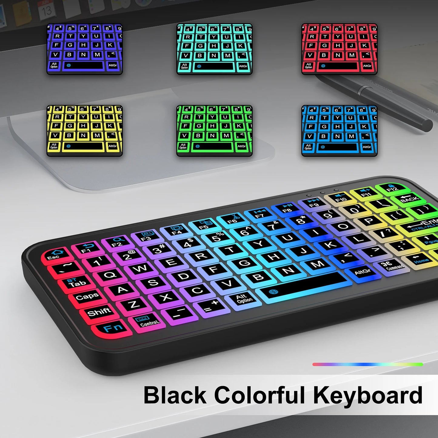 Keyboard for Tablet Android iOS Windows Wireless Mouse Rechargeable Keyboard Bluetooth 5.2 Backlit Keyboard for iPad Phone