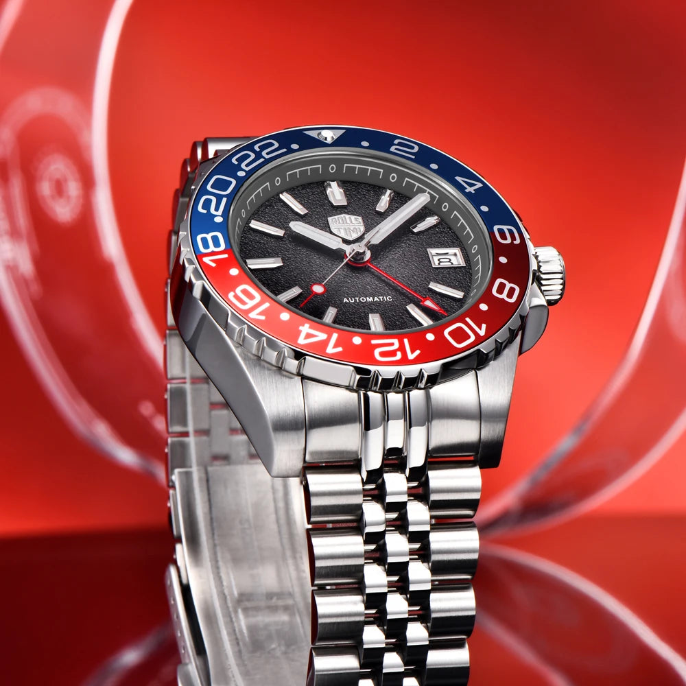 2026 RollsTimi New Men's Watches Luxury GMT Automatic Watch For Men Mechanical Wristwatch AR Sapphire Mirror Luminous Clock NH34