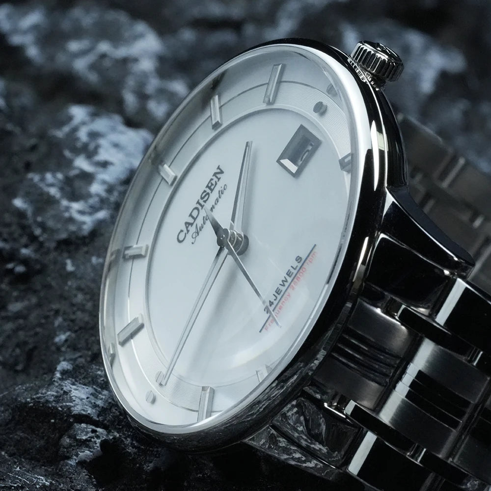 CADISEN Ultra-thin Mechanical Wristwatch Japan MIYOTA 9015 Top Brand Luxury Single-dome Sapphire Crystal Automatic Watch Man